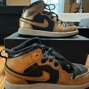Retro Jordan One Mid Black and Gold
